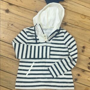 L.L. Bean Black and White Striped Hoodie